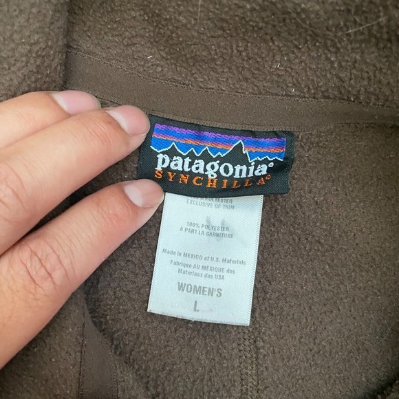Patagonia - Synchilla Brown 1/2 Zip Pullover Jacket Sweater Women's - Size Large - Picture 6 of 7